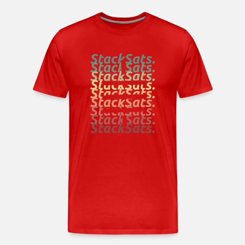 Stack sats Satoshi Symbol retro - Männer Premium Bio T-Shirt - Rot