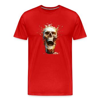 Explosion de bière Skull - T-shirt bio Premium Homme - rouge - Devant - Damien (186cm)