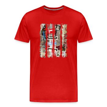 Extraits de journaux Albums Magazines Code alphabet - T-shirt bio Premium Homme - rouge - Devant - Damien (186cm)