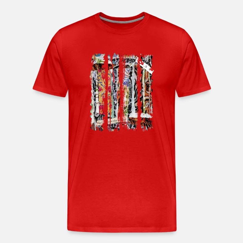 Zeitungsausschnitte Scrapbook Zeitschriften Alphabet Code - Männer Premium Bio T-Shirt - Rot