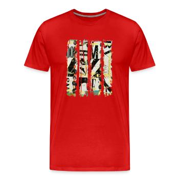 Extraits de journaux Albums Magazines Code alphabet - T-shirt bio Premium Homme - rouge - Devant - Damien (186cm)