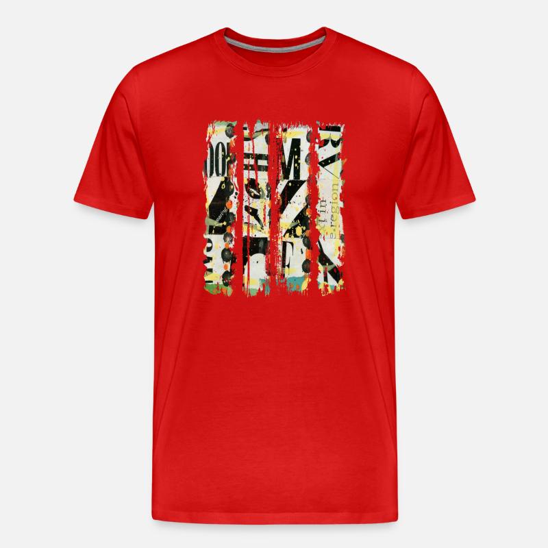 Zeitungsausschnitte Scrapbook Zeitschriften Alphabet Code - Männer Premium Bio T-Shirt - Rot