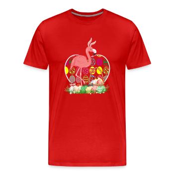Flamingo Ostereier Lustige Ostereier Jäger - Männer Premium Bio T-Shirt - Rot - Vorne - Damien (186cm)