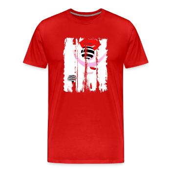 Schöne weibliche Farbe Mode bunte Frau Kunst - Männer Premium Bio T-Shirt - Rot - Vorne - Damien (186cm)