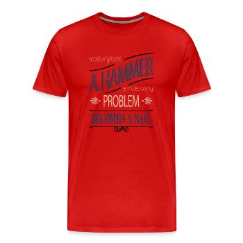 Bday Fun Tronçonneuse Outils Menuisier - T-shirt bio Premium Homme - rouge - Devant - Damien (186cm)
