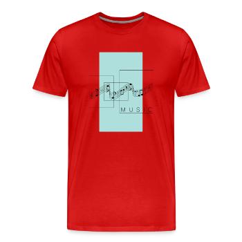 Musik. Melodie und geometrischer Stil. - Männer Premium Bio T-Shirt - Rot - Vorne - Damien (186cm)