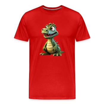 Le drôle de crocodile - T-shirt bio Premium Homme - rouge - Devant - Damien (186cm)