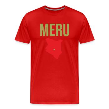 Souvenir Meru Rouge Vert - T-shirt bio Premium Homme - rouge - Devant - Damien (186cm)