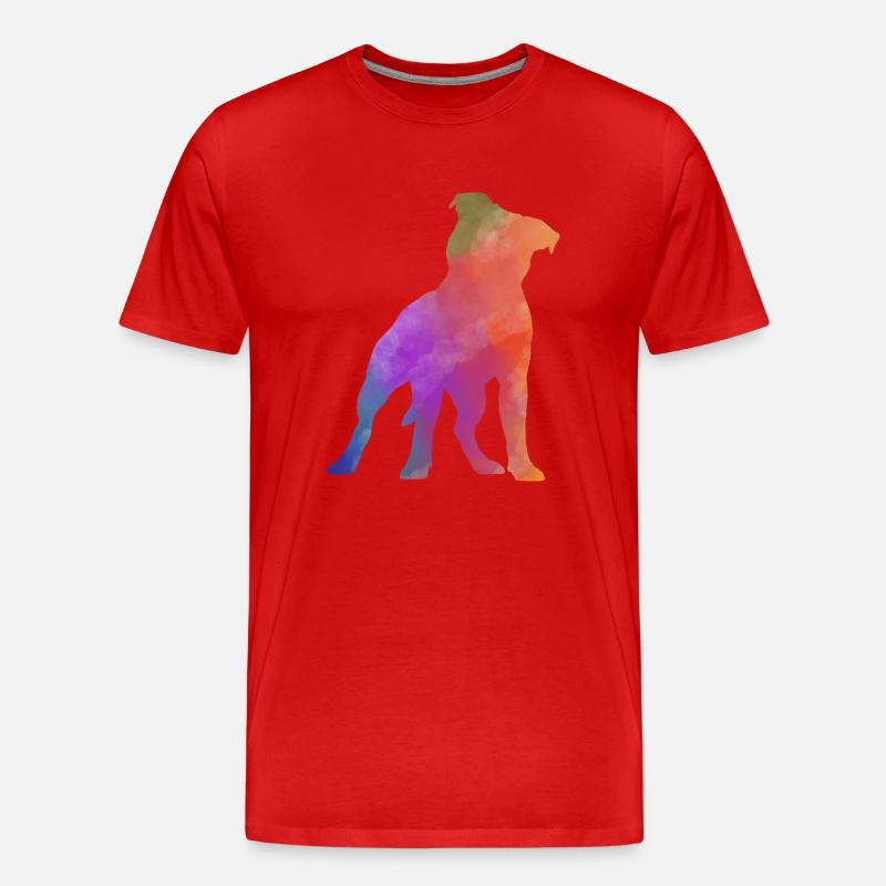 PITBULL AMSTAF farbig - Männer Premium Bio T-Shirt - Rot
