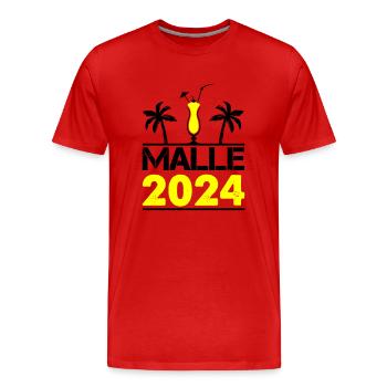 malle 2024 - Männer Premium Bio T-Shirt - Rot - Vorne - Damien (186cm)