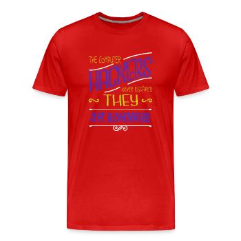 blagues crypter déclaration bday glitch - T-shirt bio Premium Homme - rouge - Devant - Damien (186cm)