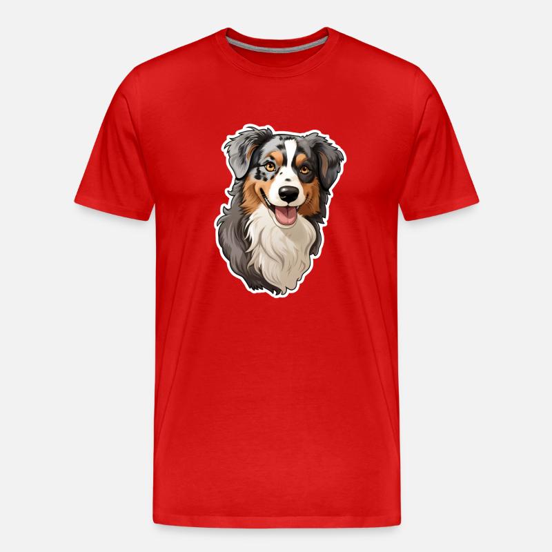 Australian Shephard - Männer Premium Bio T-Shirt - Rot