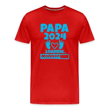 Papa 2024 - Männer Premium Bio T-Shirt - Rot - Vorne - Damien (186cm)