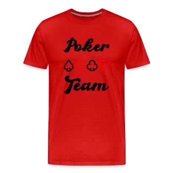 poker team - Männer Premium Bio T-Shirt - Rot - Vorne - Damien (186cm)