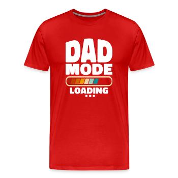 Lustiger Dad-Modus Loading Zitat Bester Vater aller Zeiten - Männer Premium Bio T-Shirt - Rot - Vorne - Damien (186cm)