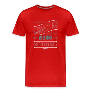 thérapeute conjugal cool super - T-shirt bio Premium Homme - rouge - Devant - Damien (186cm)