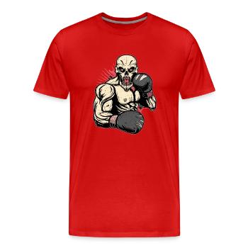 Boxer skull MMA Fighter UFC - T-shirt bio Premium Homme - rouge - Devant - Damien (186cm)