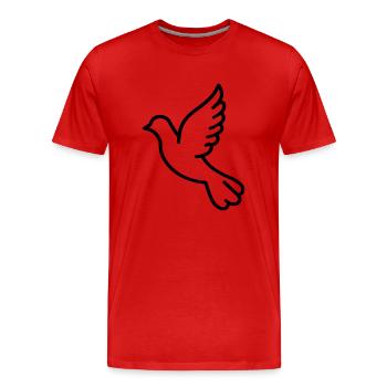 Taube - Männer Premium Bio T-Shirt - Rot - Vorne - Damien (186cm)