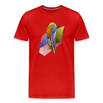 Feather - Men's Premium Organic T-Shirt - red - Front - Damien (186cm)