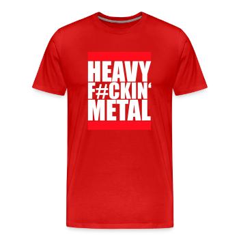 Heavy F#ckin' Metal Hard Rock Music Text Fun Quote - Men's Premium Organic T-Shirt - red - Front - Damien (186cm)