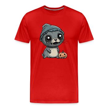 Seal Animal Halloween Zombie - Men's Premium Organic T-Shirt - red - Front - Damien (186cm)