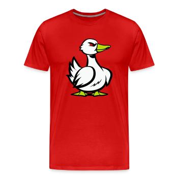 Dessin animé de bande dessinée de canard - T-shirt bio Premium Homme - rouge - Devant - Damien (186cm)