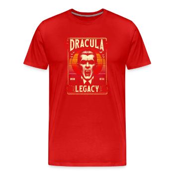 L’héritage de Dracula, Vampire monstre vintage classique - T-shirt bio Premium Homme - rouge - Devant - Damien (186cm)