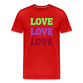 Love Love Love - Männer Premium Bio T-Shirt - Rot - Vorne - Damien (186cm)