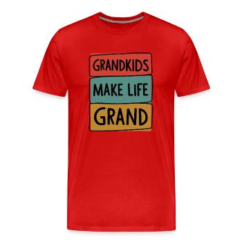 Les petits-enfants rendent la vie grandiose - T-shirt bio Premium Homme - rouge - Devant - Damien (186cm)