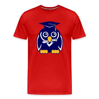 Penguin Graduation Abitur College School Certificate - T-shirt bio Premium Homme - rouge - Devant - Damien (186cm)