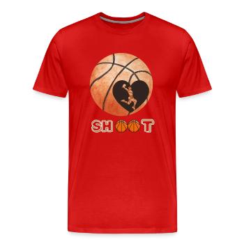 MYLUVBASK - T-shirt bio Premium Homme - rouge - Devant - Damien (186cm)