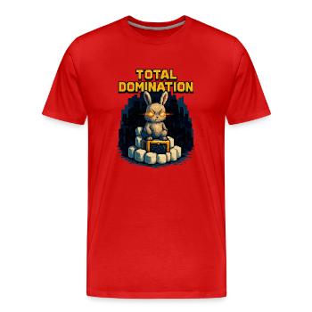 Pixel Rabbit of Power – Domination totale - T-shirt bio Premium Homme - rouge - Devant - Damien (186cm)