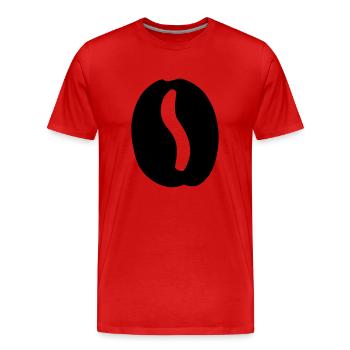 Kaffeebohne - Männer Premium Bio T-Shirt - Rot - Vorne - Damien (186cm)