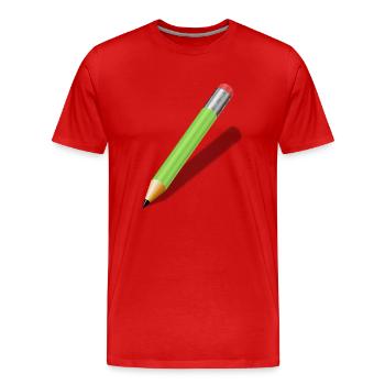 pencil - Men's Premium Organic T-Shirt - red - Front - Damien (186cm)