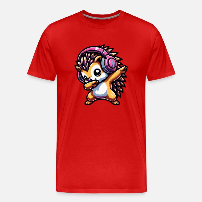 Dabbing Hedgehog - Men's Premium Organic T-Shirt - red