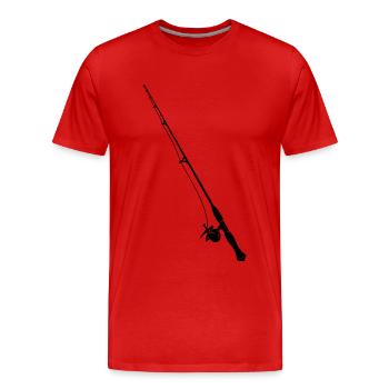 Croquis de canne à pêche - T-shirt bio Premium Homme - rouge - Devant - Damien (186cm)