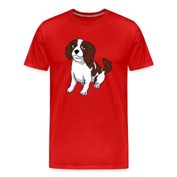 Cavalier King Charles Spaniel chien - T-shirt bio Premium Homme - rouge - Devant - Damien (186cm)