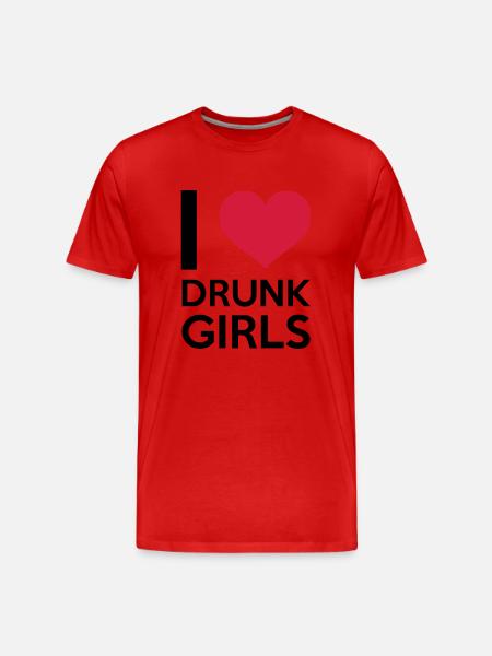 I Love Drunk Girls - Men's Premium Organic T-Shirt - red