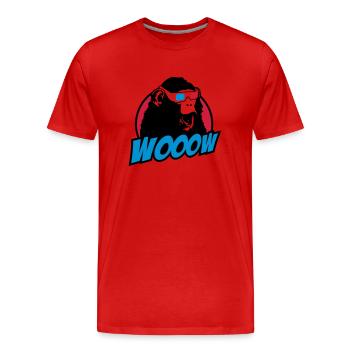 3D Glasses amazed Monkey - Männer Premium Bio T-Shirt - Rot - Vorne - Damien (186cm)