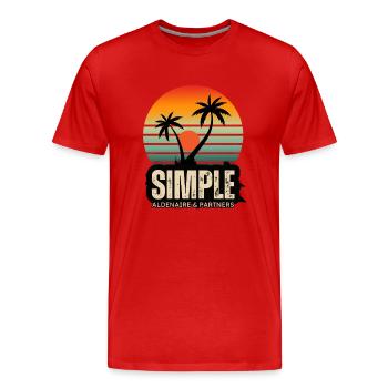 Sunset 4 - Men's Premium Organic T-Shirt - red - Front - Damien (186cm)
