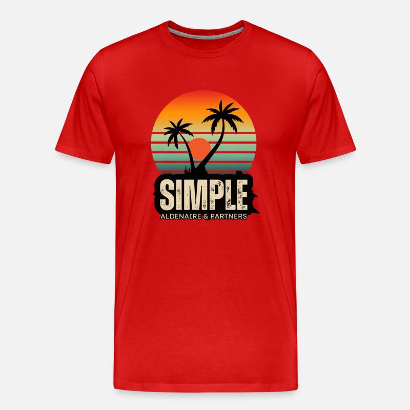 Sunset 4 - Männer Premium Bio T-Shirt - Rot