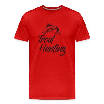 Pêche - Pêche - Truite - Cadeau - T-shirt bio Premium Homme - rouge - Devant - Damien (186cm)