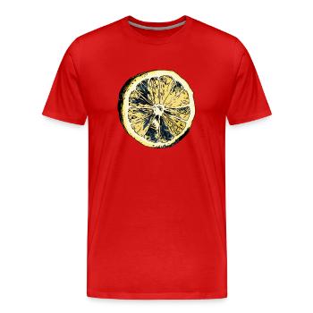 Lemon - Men's Premium Organic T-Shirt - red - Front - Damien (186cm)
