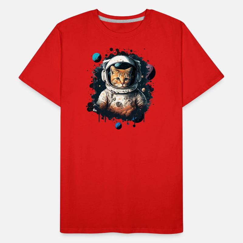 Astronaut Katze Männer Premium Bio T-Shirt
