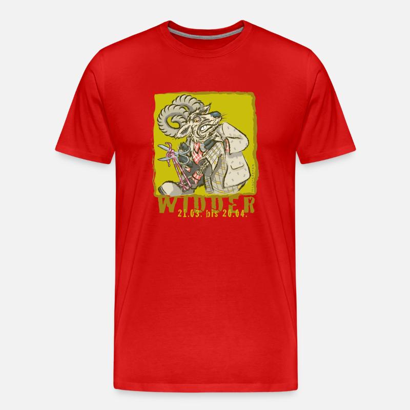 Sternzeichen-Widder - Männer Premium Bio T-Shirt - Rot