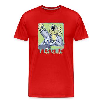 Sternzeichen-Fische - Männer Premium Bio T-Shirt - Rot - Vorne - Damien (186cm)
