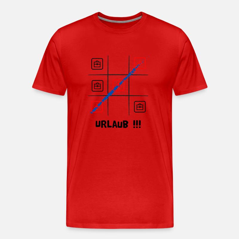 Tik tak to oder Käsekästchen, Urlaub oder Arbeit - Männer Premium Bio T-Shirt - Rot