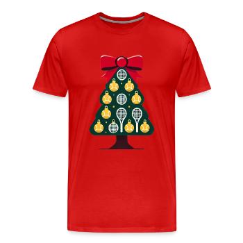 TennisConception d’arbre de Noël sur le thème - T-shirt bio Premium Homme - rouge - Devant - Damien (186cm)