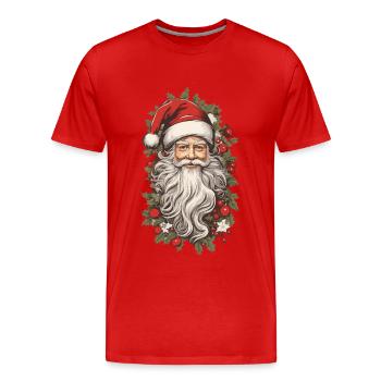 Nostalgic Christmas Magic Santa Claus - Men's Premium Organic T-Shirt - red - Front - Damien (186cm)