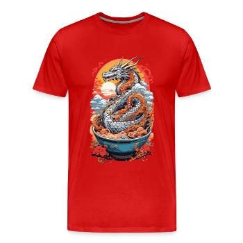 Ramen Drachen Ukiyo-e Otaku Manga Design - Männer Premium Bio T-Shirt - Rot - Vorne - Damien (186cm)